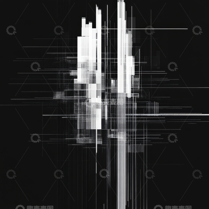 高清大图下载【趣麦麦图】黑白抽象线条构成的现代艺术