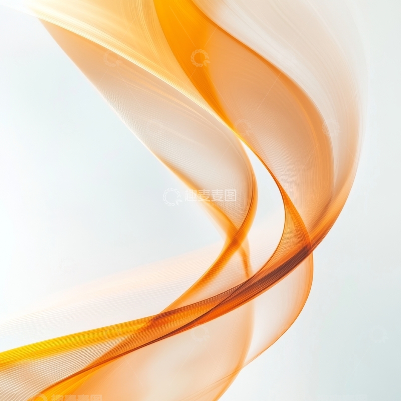 高清大图下载【趣麦麦图】流动的橙色丝带