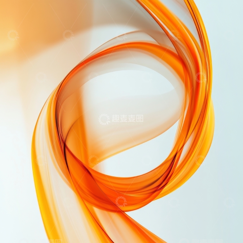 高清大图下载【趣麦麦图】橙色丝带的动态扭曲