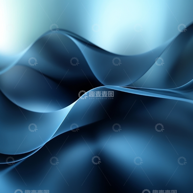 高清大图下载【趣麦麦图】蓝色波浪抽象背景