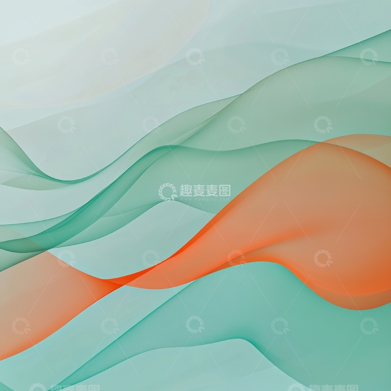 高清大图下载【趣麦麦图】柔和色彩的流动波纹背景