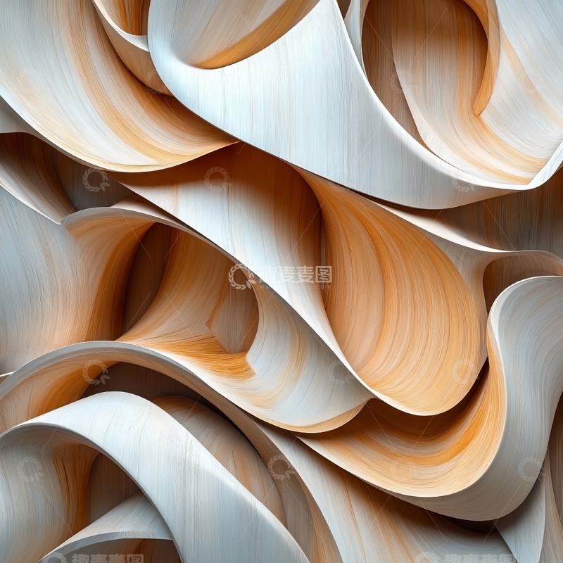 高清大图下载【趣麦麦图】流动的木质纹理抽象艺术