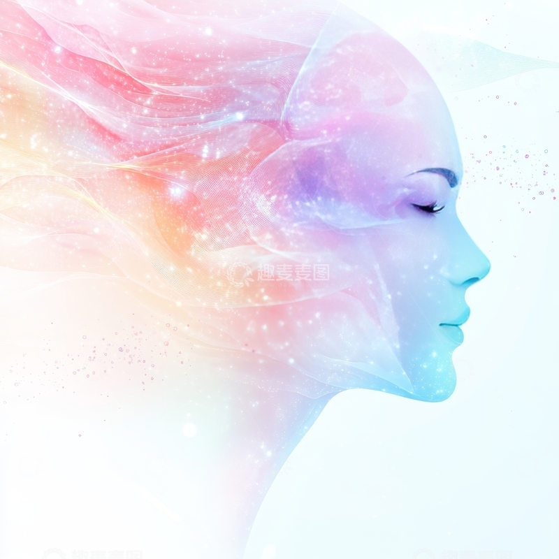 高清大图下载【趣麦麦图】梦幻色彩的人像轮廓