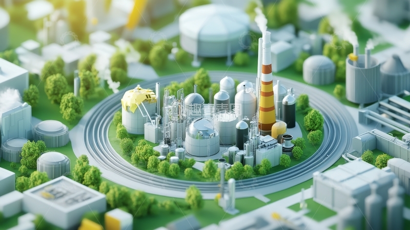 高清大图下载【趣麦麦图】现代化工业园区与绿色环境