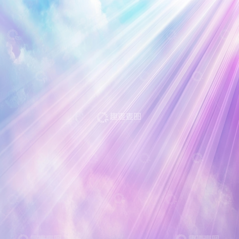 高清大图下载【趣麦麦图】梦幻天空中的光束与云彩