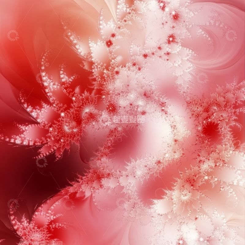 高清大图下载【趣麦麦图】红色渐变背景上的抽象雪花图案