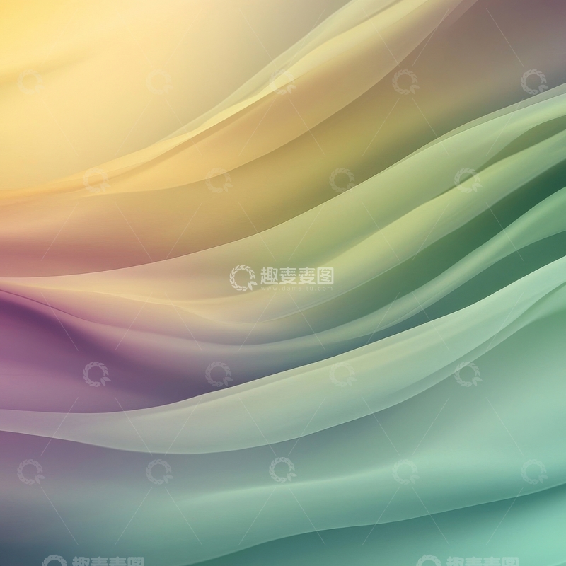 高清大图下载【趣麦麦图】柔和渐变色彩的抽象波浪背景