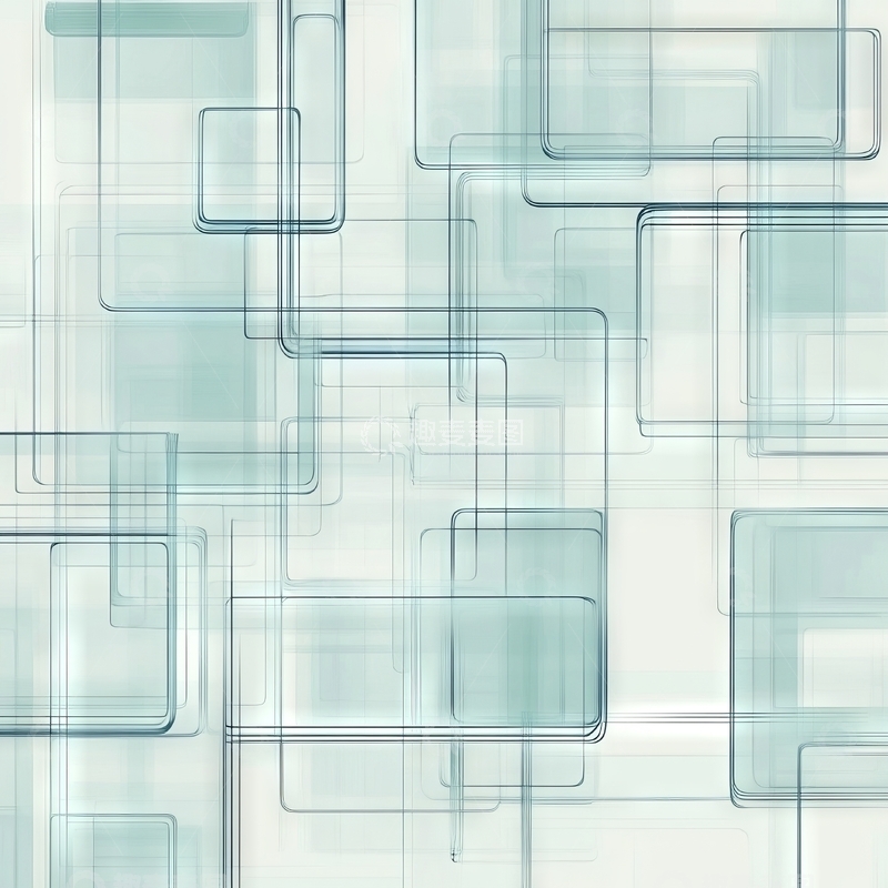 高清大图下载【趣麦麦图】蓝色透明方块交织的抽象背景