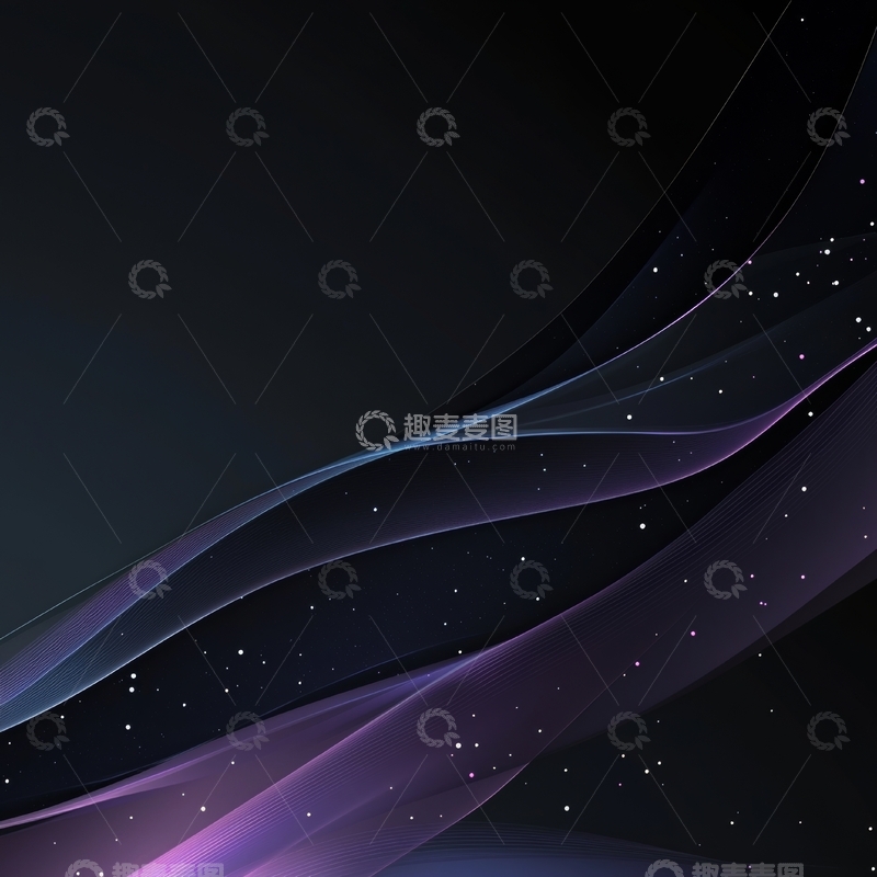 高清大图下载【趣麦麦图】深邃夜空中的紫色波浪