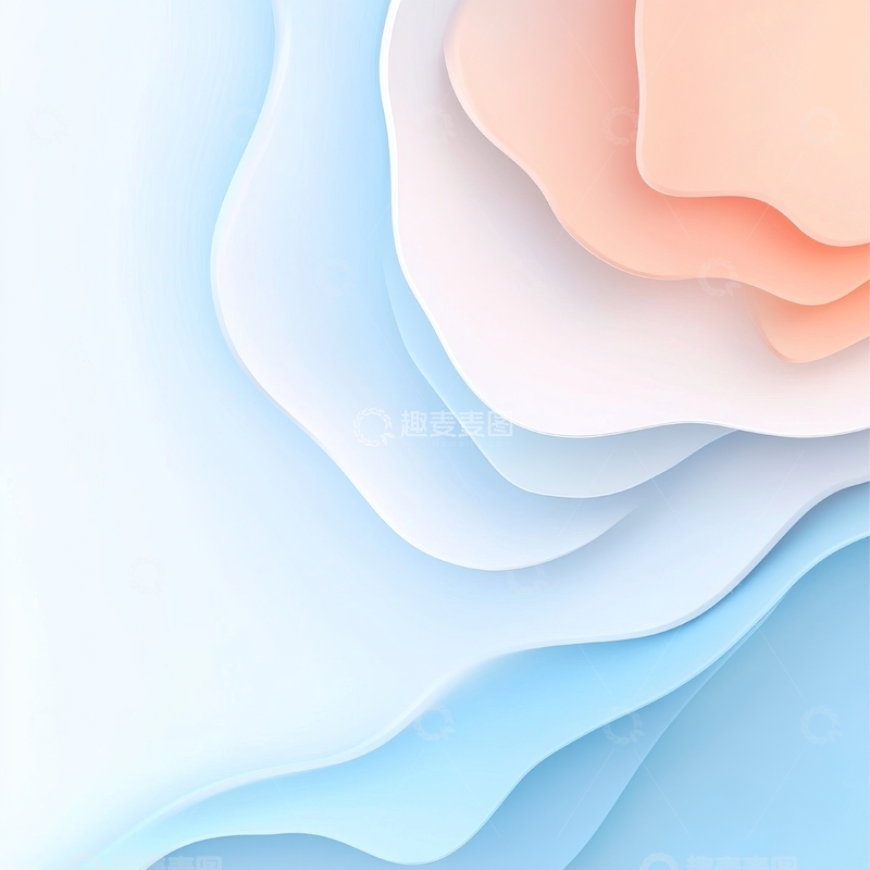 高清大图下载【趣麦麦图】柔和渐变色层叠曲线背景