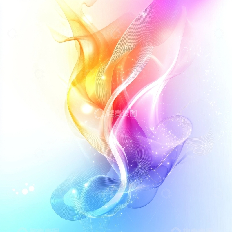 高清大图下载【趣麦麦图】彩虹色烟雾抽象背景