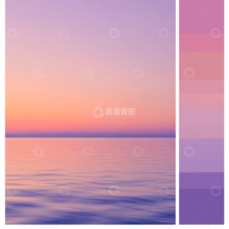 高清大图下载【趣麦麦图】渐变色海面与色彩样本
