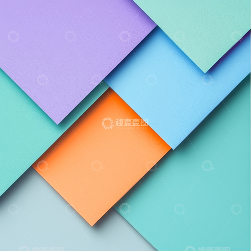 高清大图下载【趣麦麦图】彩色几何图形叠放艺术设计