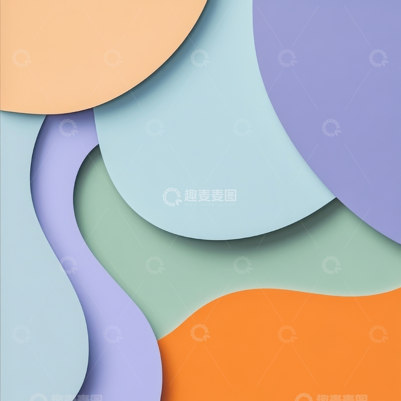 高清大图下载【趣麦麦图】多彩圆形层叠抽象背景