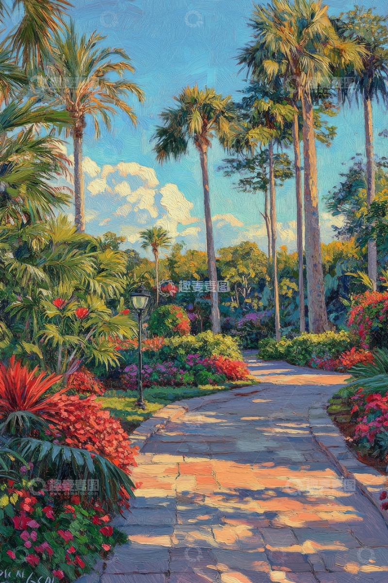高清大图下载【趣麦麦图】热带花园小径