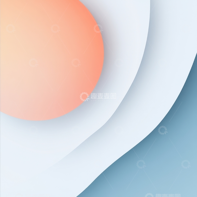 高清大图下载【趣麦麦图】渐变色圆形与弧线的抽象组合