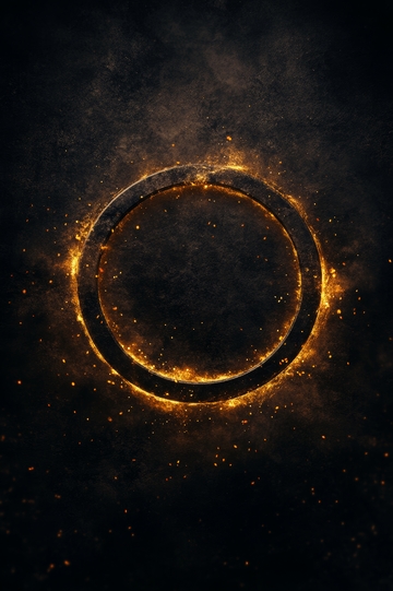 燃烧的光环在黑暗中闪耀