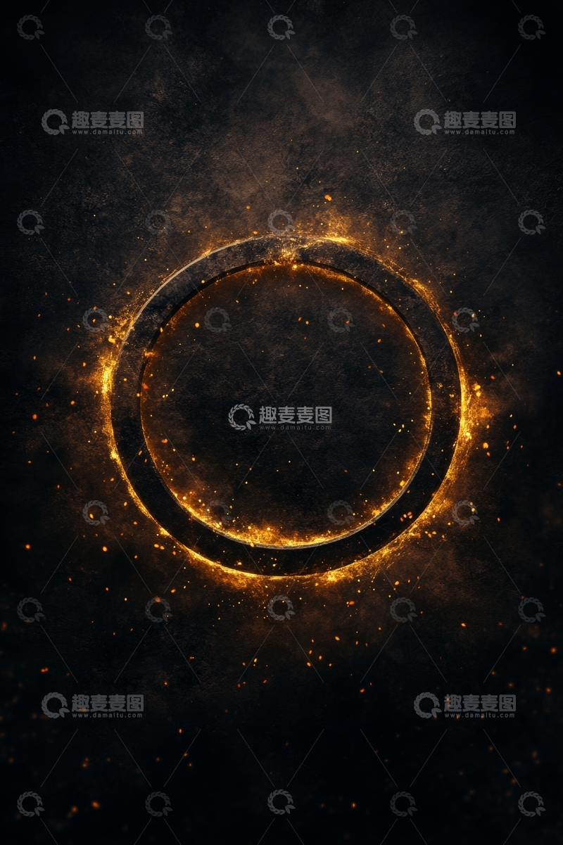 高清大图下载【趣麦麦图】燃烧的光环在黑暗中闪耀