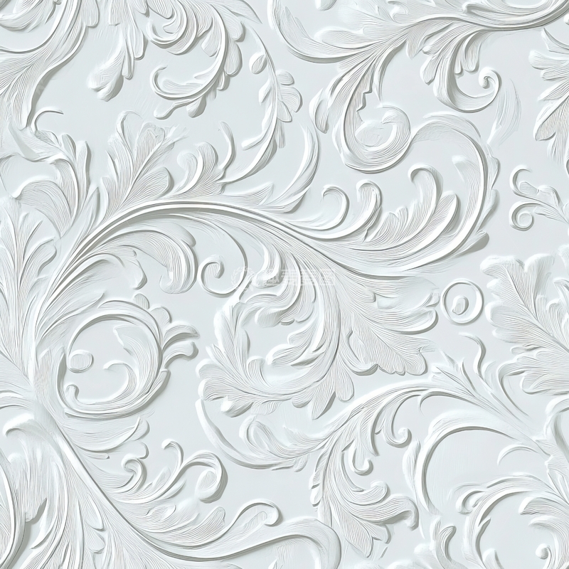 高清大图下载【趣麦麦图】白色浮雕花纹背景