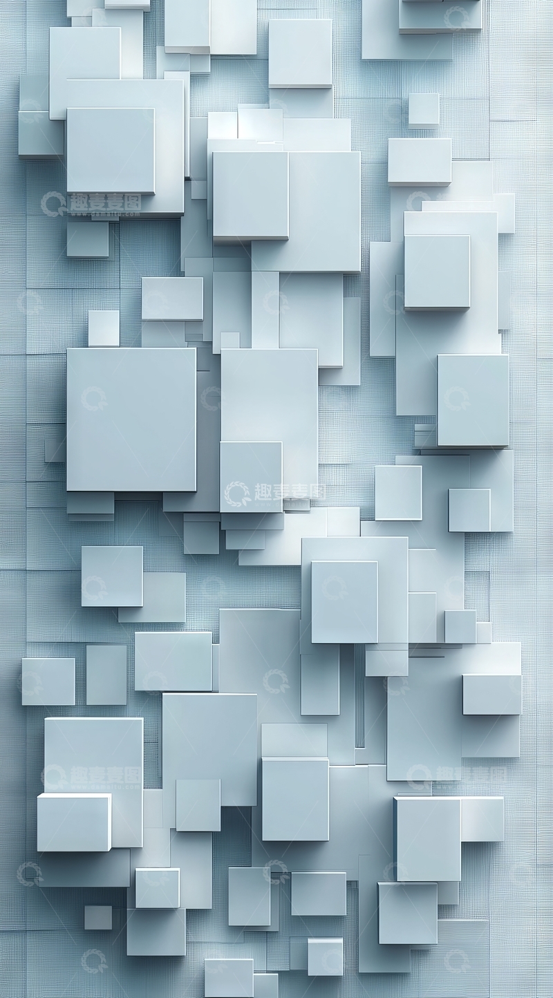 高清大图下载【趣麦麦图】立体方块构成的抽象背景