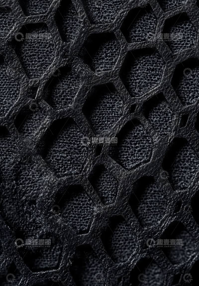 高清大图下载【趣麦麦图】黑色蜂窝纹理特写