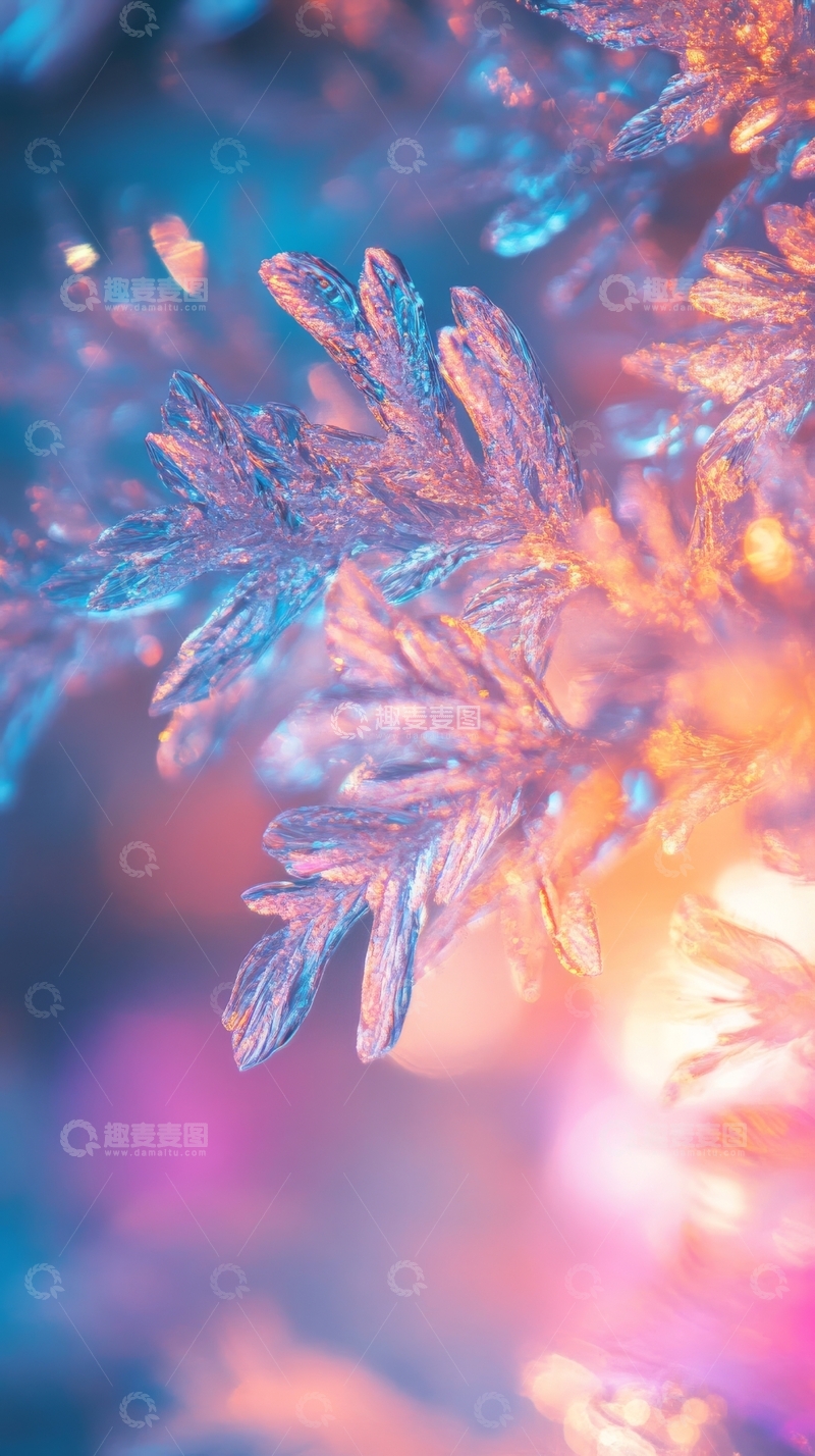 高清大图下载【趣麦麦图】色彩斑斓的冰晶特写