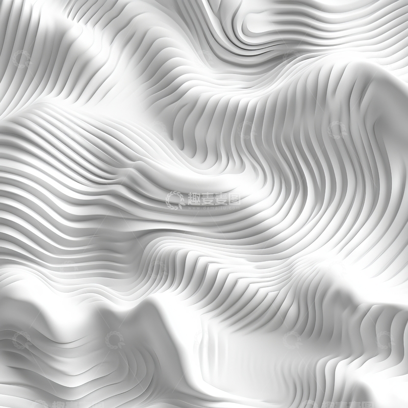 高清大图下载【趣麦麦图】白色波浪纹理的抽象艺术背景