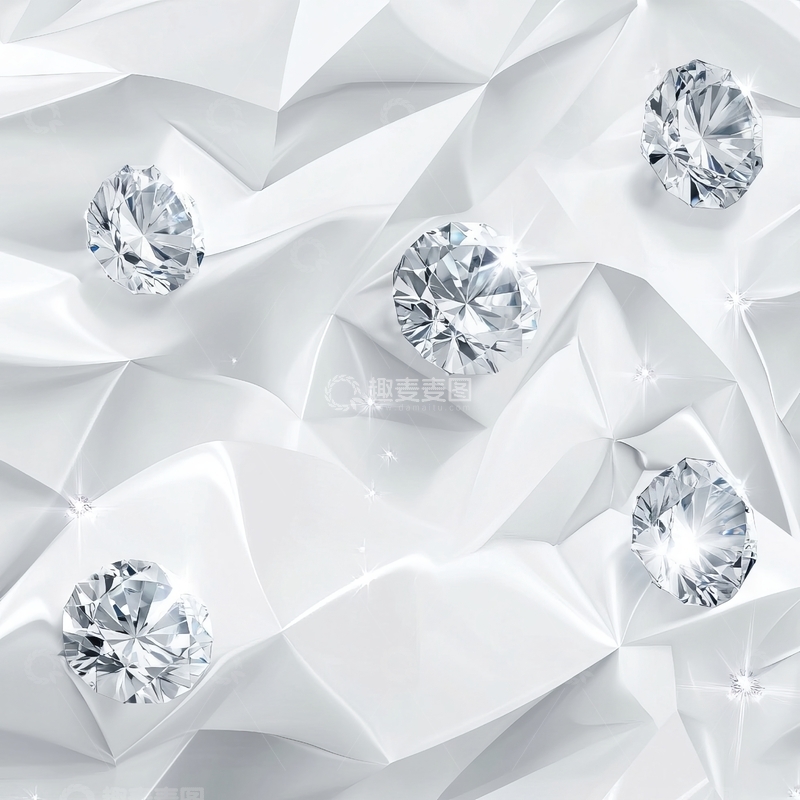 高清大图下载【趣麦麦图】璀璨钻石镶嵌于几何纹理背景