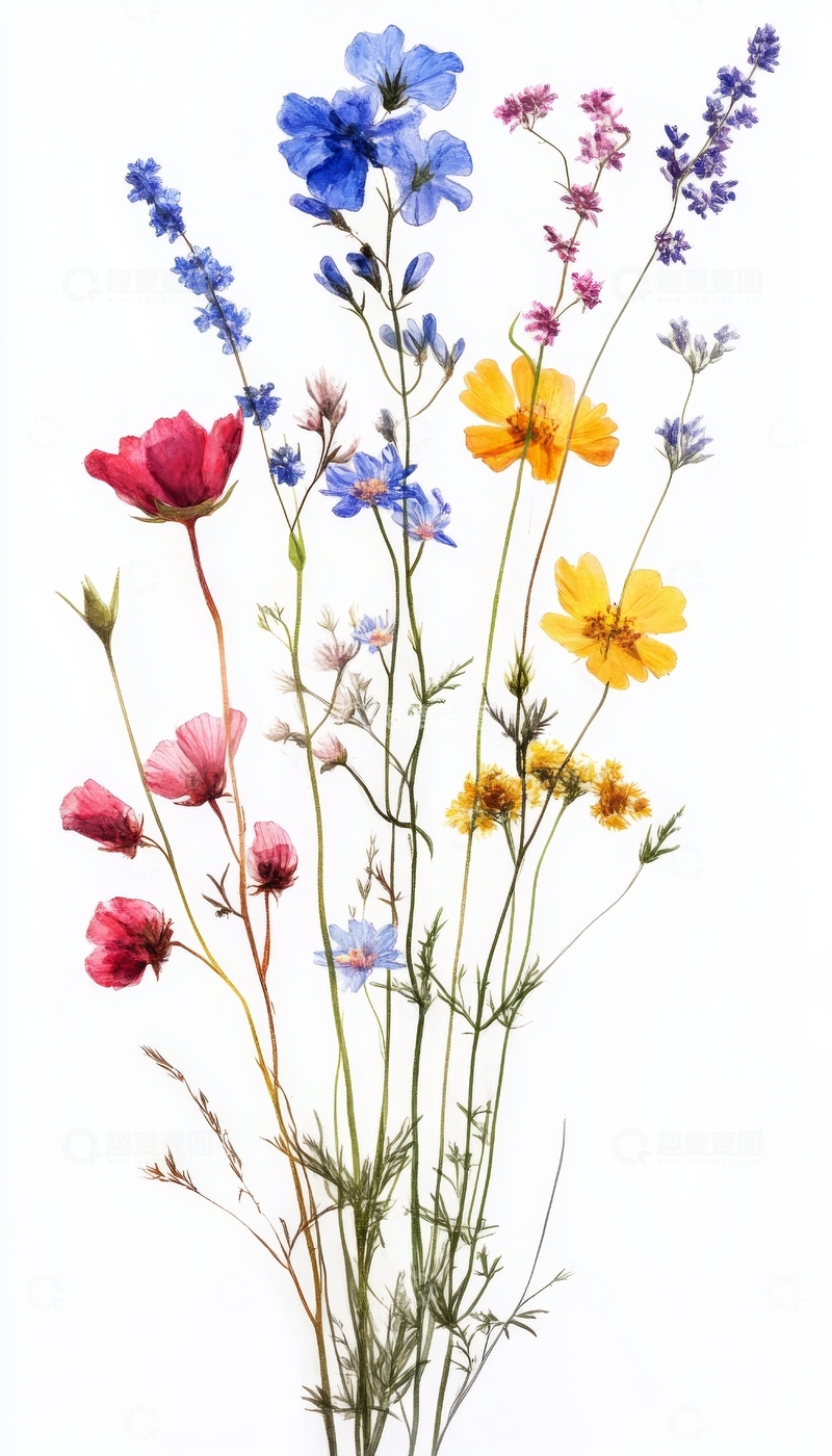 高清大图下载【趣麦麦图】多彩野花束，自然之美