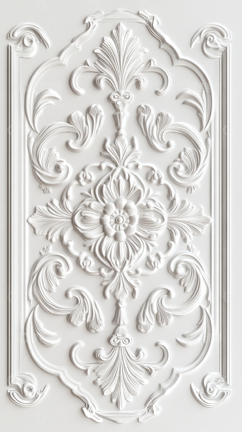高清大图下载【趣麦麦图】白色浮雕装饰花纹图案