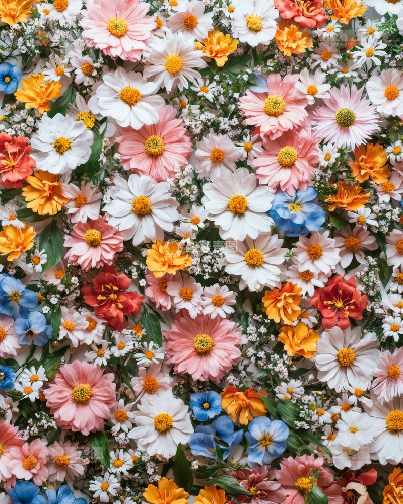 高清大图下载【趣麦麦图】多彩花卉密集排列