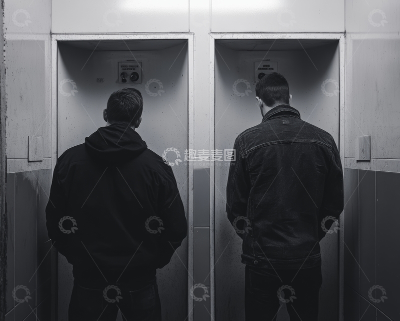 高清大图下载【趣麦麦图】两人在公共设施前操作