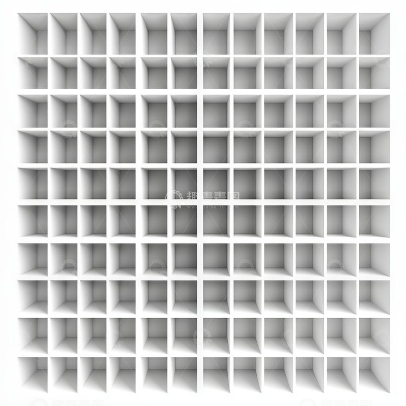 高清大图下载【趣麦麦图】白色立方体网格结构