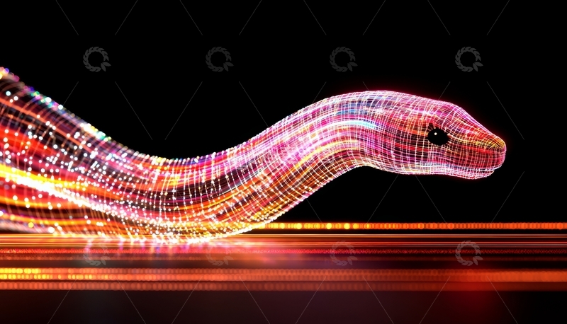 高清大图下载【趣麦麦图】-光点构成的蛇形图案