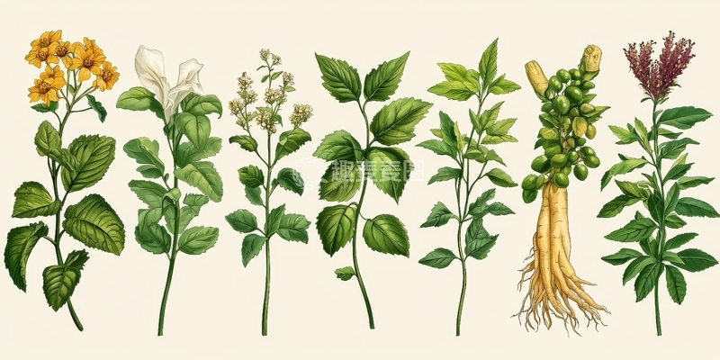 高清大图下载【趣麦麦图】六种草本植物的插图展示