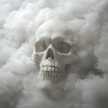 烟雾中的骷髅头