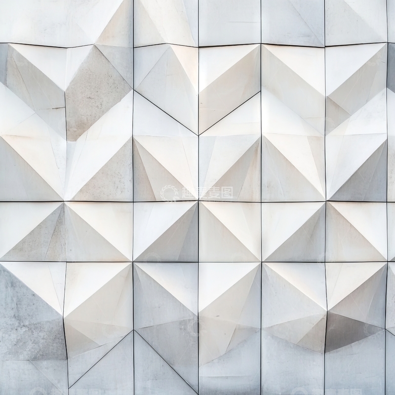 高清大图下载【趣麦麦图】几何图案的白色立体墙面