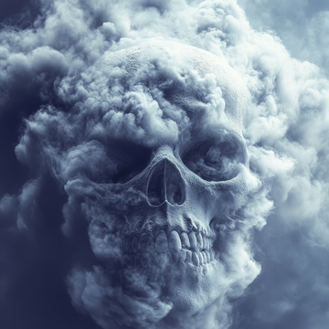 烟雾缭绕的骷髅头