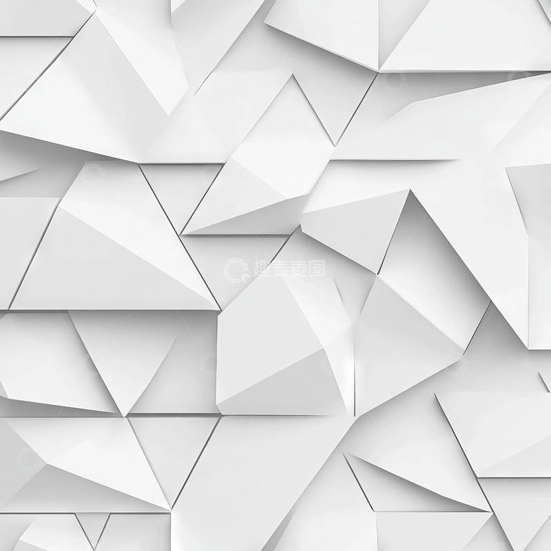 高清大图下载【趣麦麦图】白色多边形几何图案背景