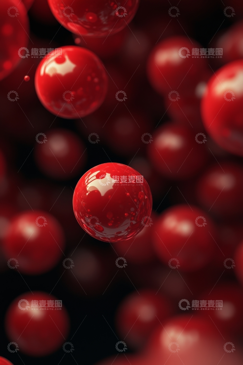 高清大图下载【趣麦麦图】红色果实悬浮空中