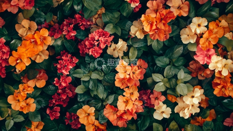 高清大图下载【趣麦麦图】多彩花卉密集排列
