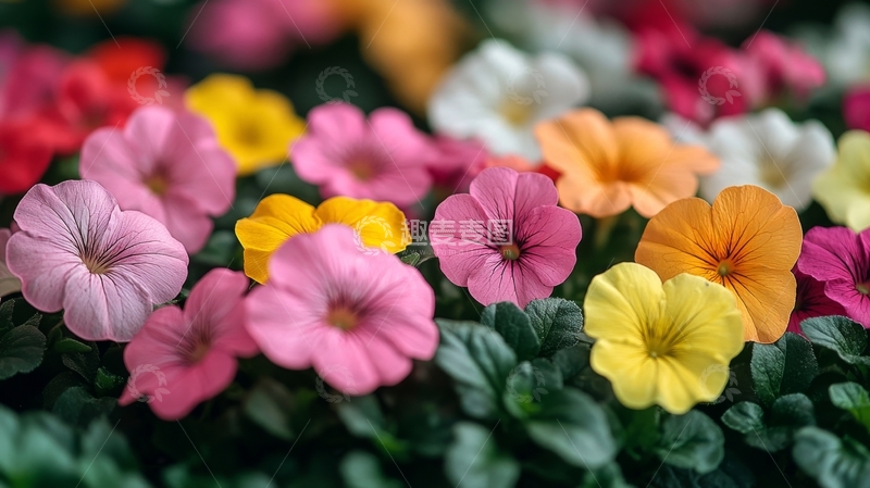 多彩花卉绽放，生机盎然