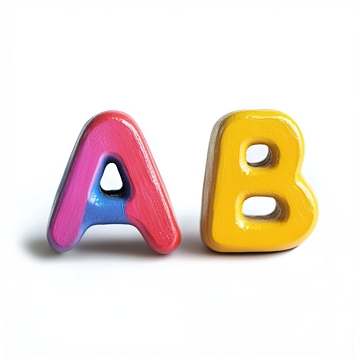 彩色立体字母A和B