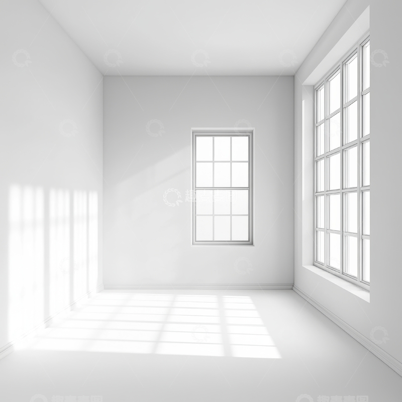 高清大图下载【趣麦麦图】明亮的白色空房间