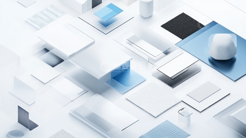 高清大图下载【趣麦麦图】几何形状与光影的现代抽象组合