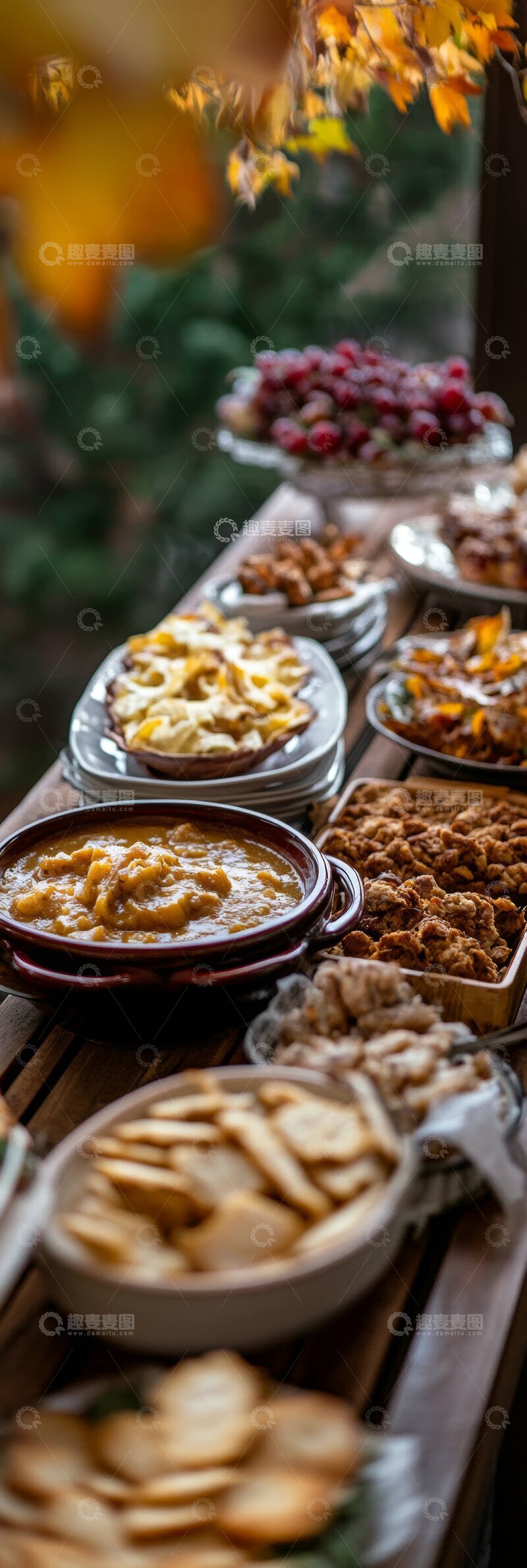 高清大图下载【趣麦麦图】户外餐桌上的美食盛宴