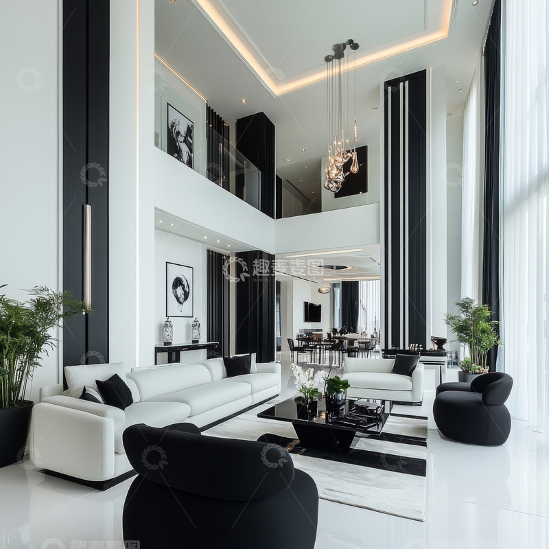 高清大图下载【趣麦麦图】现代豪华客厅设计