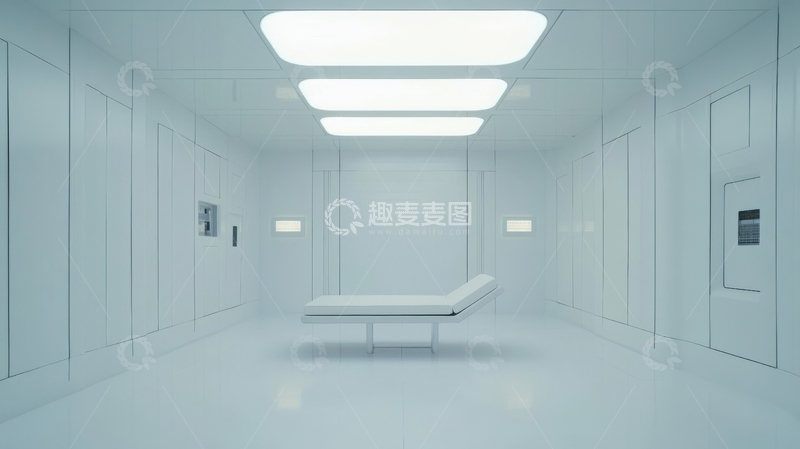 高清大图下载【趣麦麦图】简约白色实验室内部场景