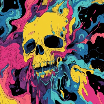 色彩斑斓的骷髅艺术插画