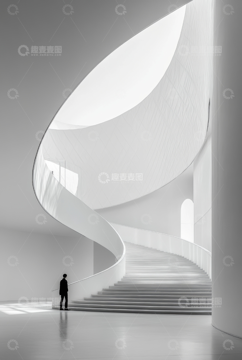 高清大图下载【趣麦麦图】现代建筑中的螺旋楼梯